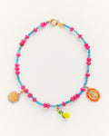 Colorful choker and delightful charms