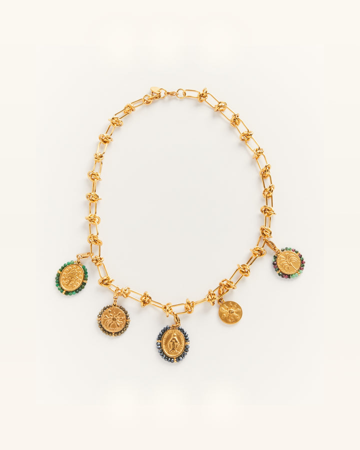 Dazzling Choker with Colourful Charms